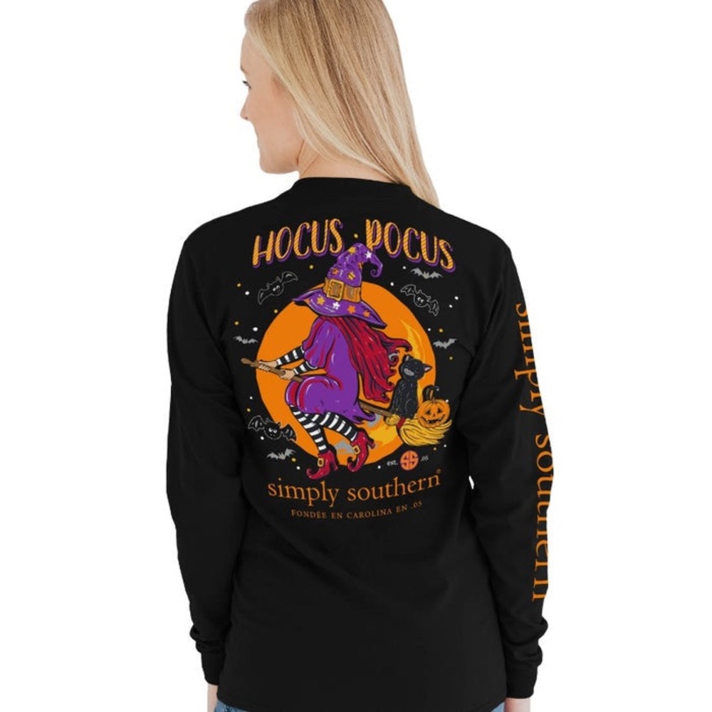 Simply Southern Halloween Hocus Pocus Black Long Sleeve